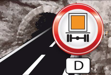 В транспортном документе сделана следующая запись: "UN 1402 КАЛЬЦИЯ КАРБИД, 4.3, II, (D/E)". Разрешен ли проезд транспортного средства через автодорожный тоннель категории D, если опасный груз перевозится навалом?